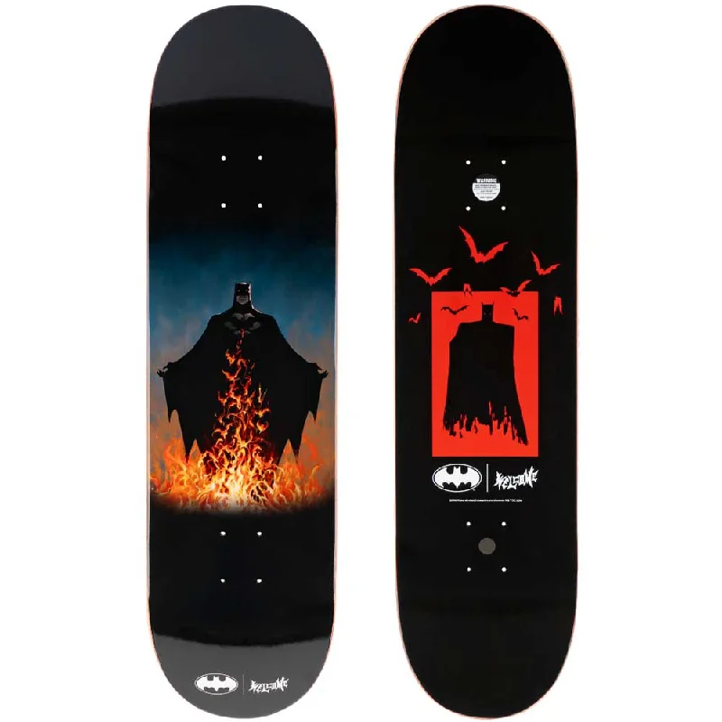 Custom Skateboard Deck with Extra Grip-Welcome x Batman Bat Flames on Popsicle Skateboard Deck - 8.5"