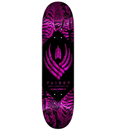 Custom Skateboard Deck for All-Around Versatile Skating-Powell Peralta 8.0 Flight Deck Skeleton Pink Foil Deck