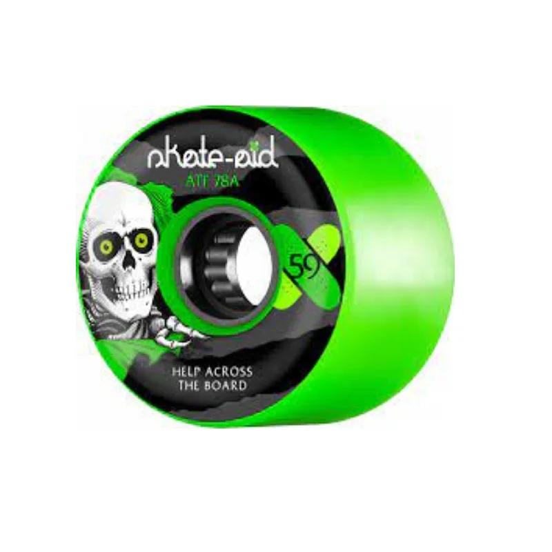 Custom Skateboard Wheels for Professional Park Riders-Powell Peralta Skate Aid ATF Skateboard Wheels 59mm 78a Green