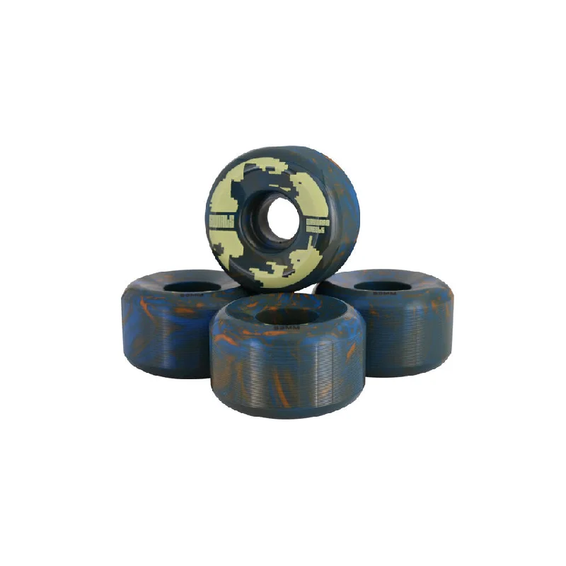 Custom Skateboard Wheels for Versatile Skating-Wayward Wheels - Dark Blue/Orange Swirl 53mm 83B