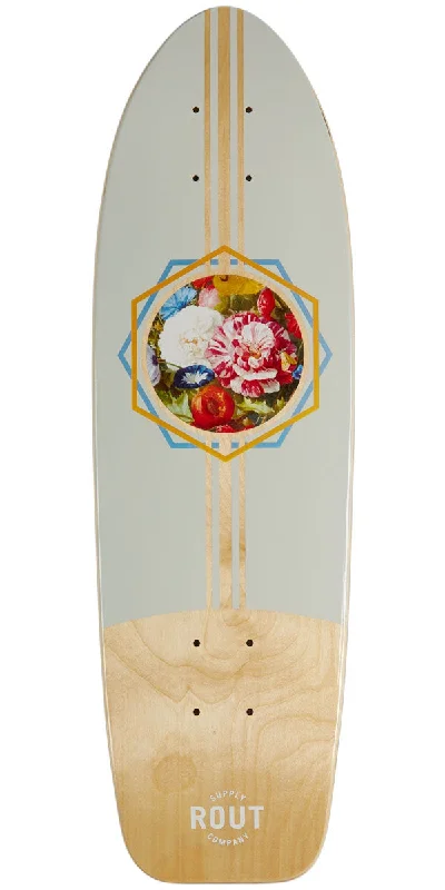 Custom Skateboard Deck with Full-Sized Design-Rout Floral Cruiser Skateboard Deck