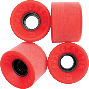 Custom Skateboard Wheels for Smooth Edge Control During Tricks-Phasecaster Soft Tone 56mm 78a Red Skateboard Wheels (Set of 4)