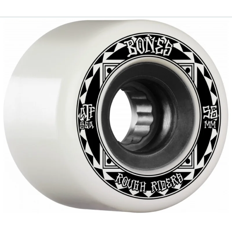 Custom Skateboard Wheels for Precision and Maximum Control-Bones Rough Riders Skateboard Wheels 56mm 80a - White