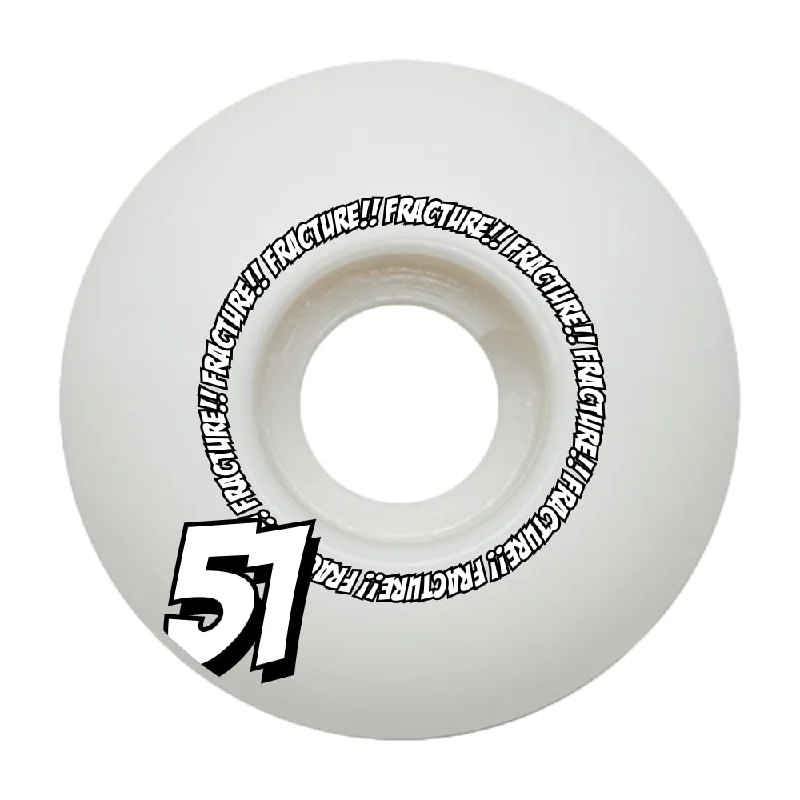 Custom Skateboard Wheels for Street Skating-Fracture Comic Classic 51mm 100A Skateboard Wheels - White