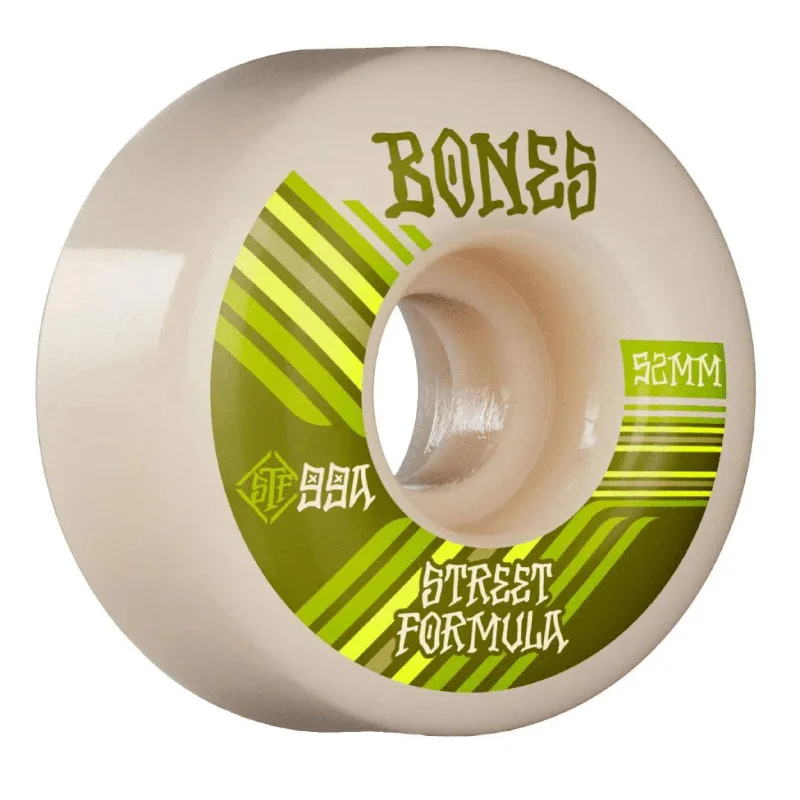 Custom Skateboard Wheels for Heavy Duty Performance-Bones Retros V4 Wide Street Tech Formula Skateboard Wheels, 53mm