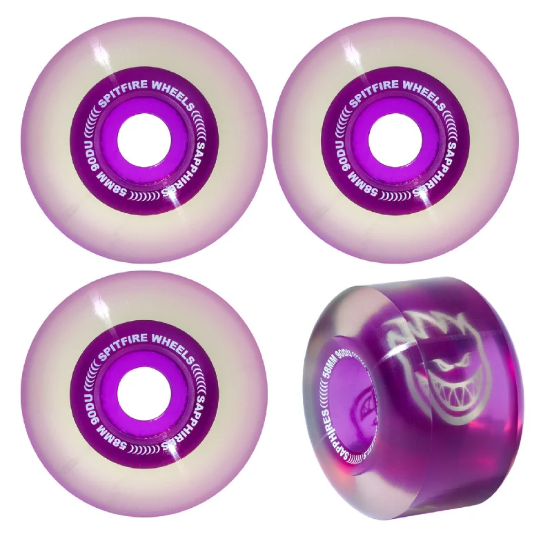 Custom Skateboard Wheels for Smooth Surface Handling-Spitfire Sapphires Purple 58mm 90a