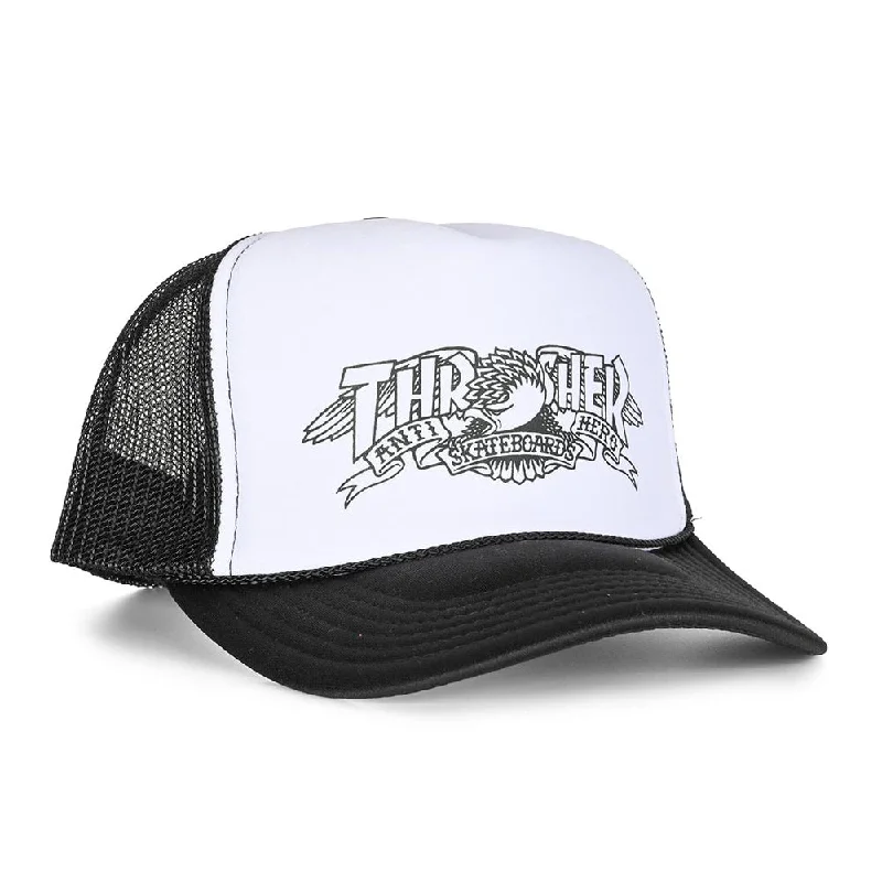 Custom Skateboard with Smooth Ride Technology-Thrasher x Anti Hero Mag Banner Trucker Cap