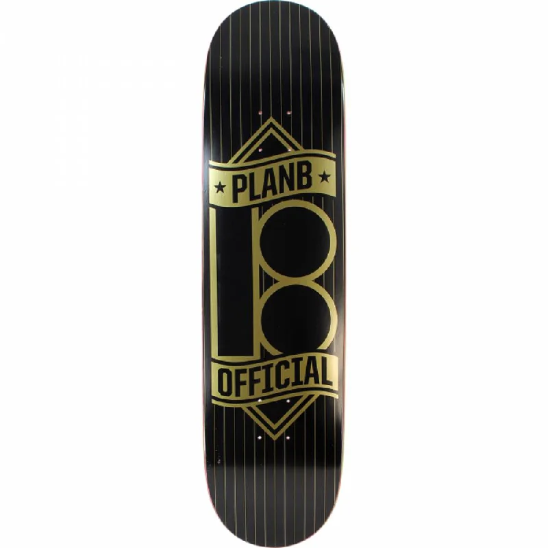 Custom Skateboard Deck with Durable Tail for Trick Support-Plan B Banner Gold 8.25" Skateboard Deck