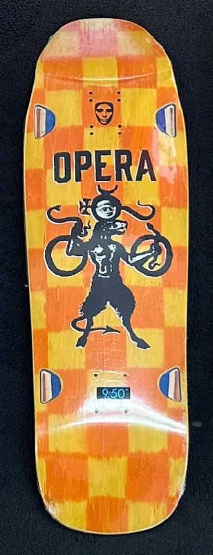 Custom Skateboard Deck for Park and Street Mastery-Opera Checker Beast (Orange) 9.5