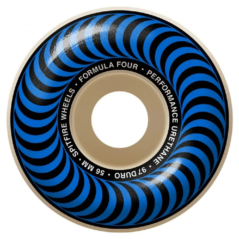 Custom Skateboard Wheels with Low Friction for High-Speed Skating-Spirtfire Fomula Four Classic Blue 97 Skateboard Wheels, 56mm