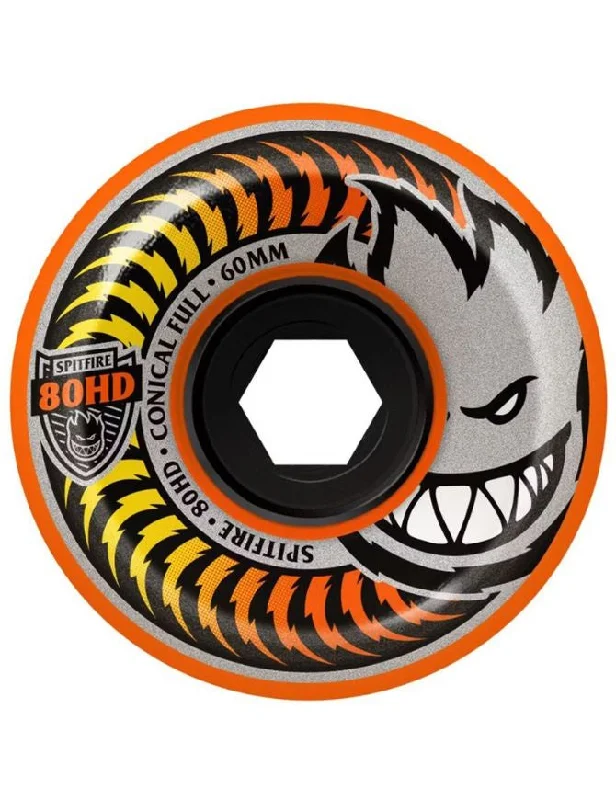 Custom Skateboard Wheels with Transparent Color Options-Spitfire Charger Conical Full Wheels Fade Orange | 80D/60mm