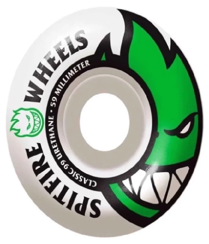 Custom Skateboard Wheels for Carving and Speed on Streets-SF BIGHEAD 53mm WHT W-GREEN