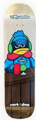 Custom Skateboard Deck for Street Skating-Willys Workshop Willy Santos Drinking Penguin