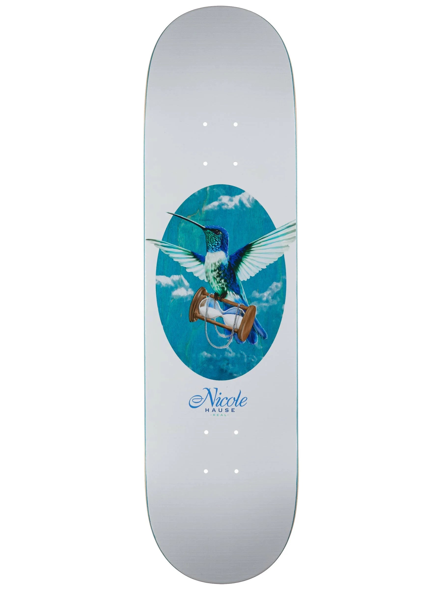 Custom Skateboard Deck with Advanced Tail Shape for Tricks-Real Nicole Time Flies Skateboard Deck