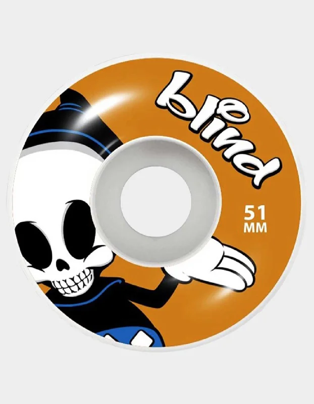 Custom Skateboard Wheels for Better Control during Vert Skating-Blind- REAPER CHARACTER 51mm WHT-ORG