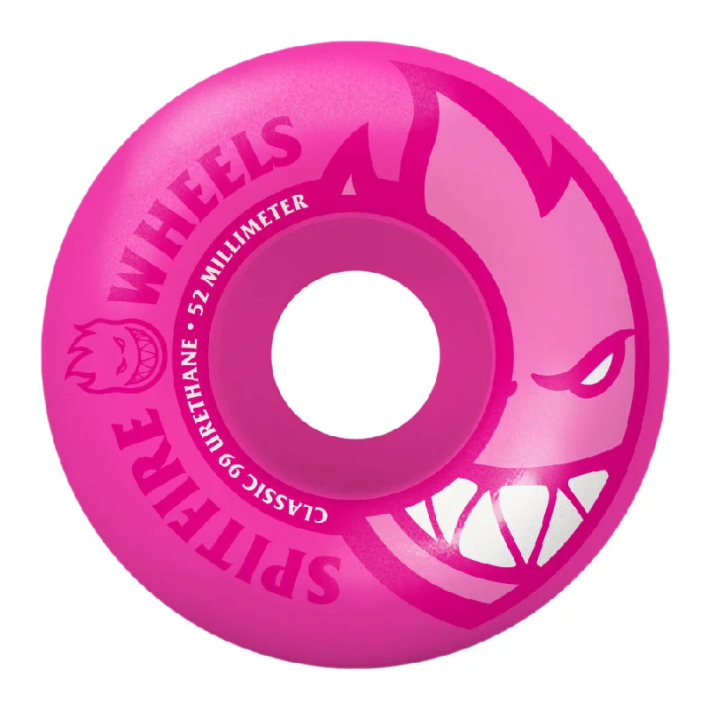 Custom Skateboard Wheels with Durable Rubber-Spitfire - Neon Bighead Pink Skateboard Wheels 52mm 99a