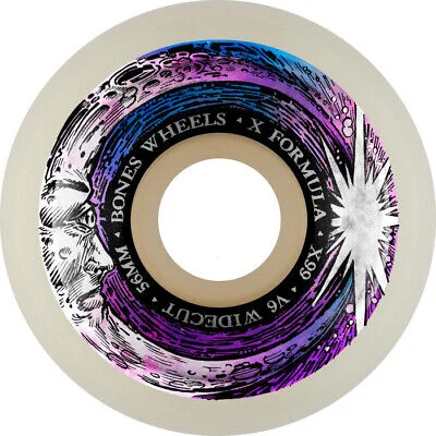 Custom Skateboard Wheels for Stable Performance and Fast Speed-Bones - X-Formula Wheels Moonbeam 56mm V6 Wide-Cut 99A