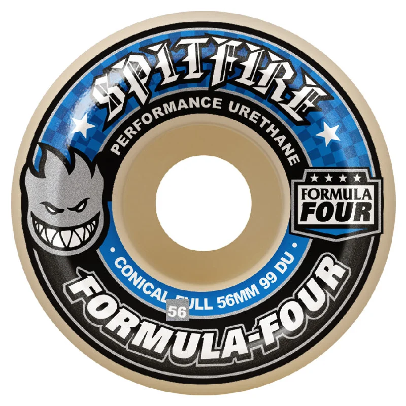 Custom Skateboard Wheels for Street Skating-Spitfire - Formula Four Conical Full Skateboard Wheels 56mm 99a