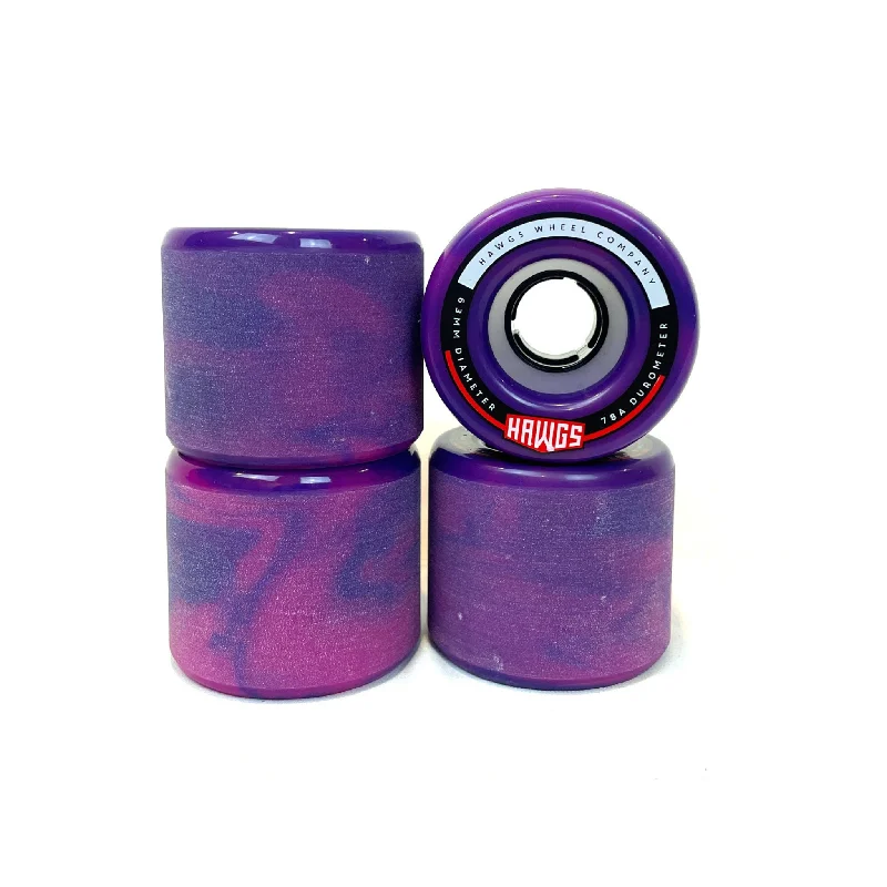 Custom Skateboard Wheels for Extreme Park Rides-Hawgs Wheels 63mm 78a Purple Swirl