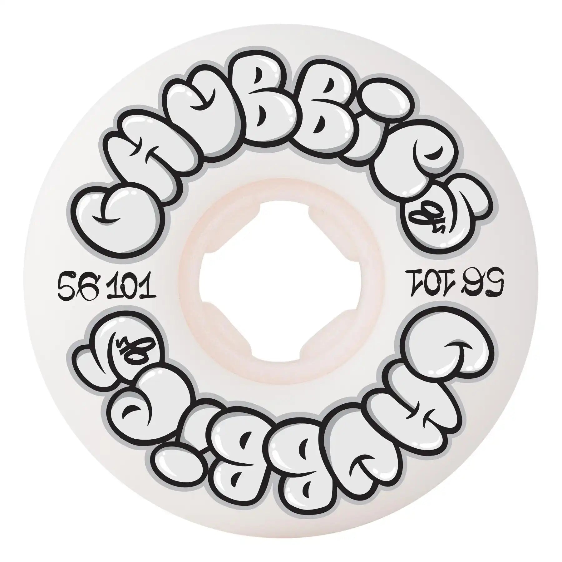 Custom Skateboard Wheels for Professional Skateboarders-OJ 56mm  101a Throw Ups Chubbies - White