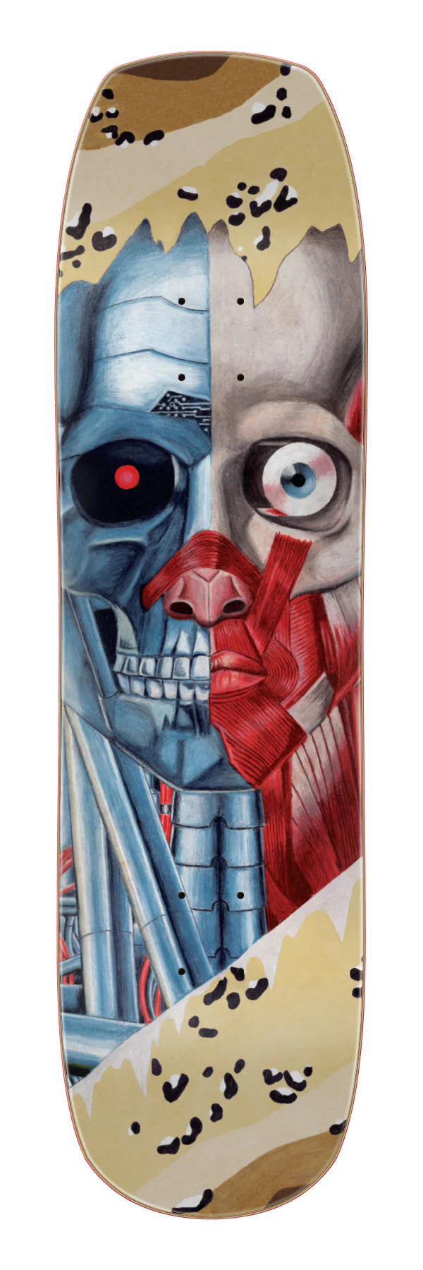 Custom Skateboard Deck with a Pop-Centered Shape-Creature Cyborg Skateboard Deck