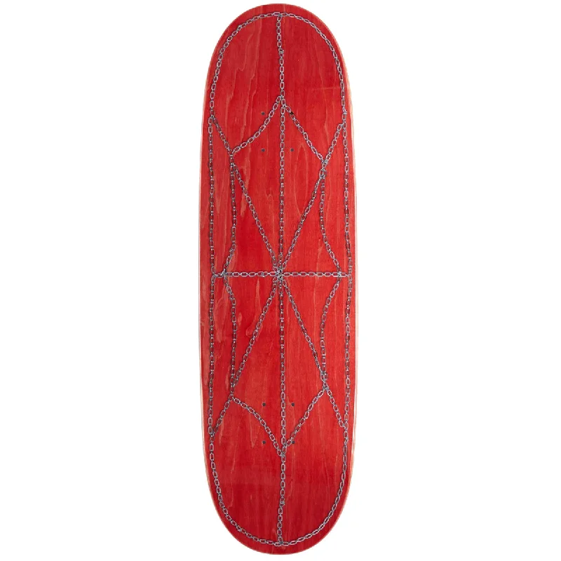 Custom Skateboard Deck with Enhanced Resilience-CCS Chain Web Egg1 Shaped Skateboard Deck - Red - 9.00"