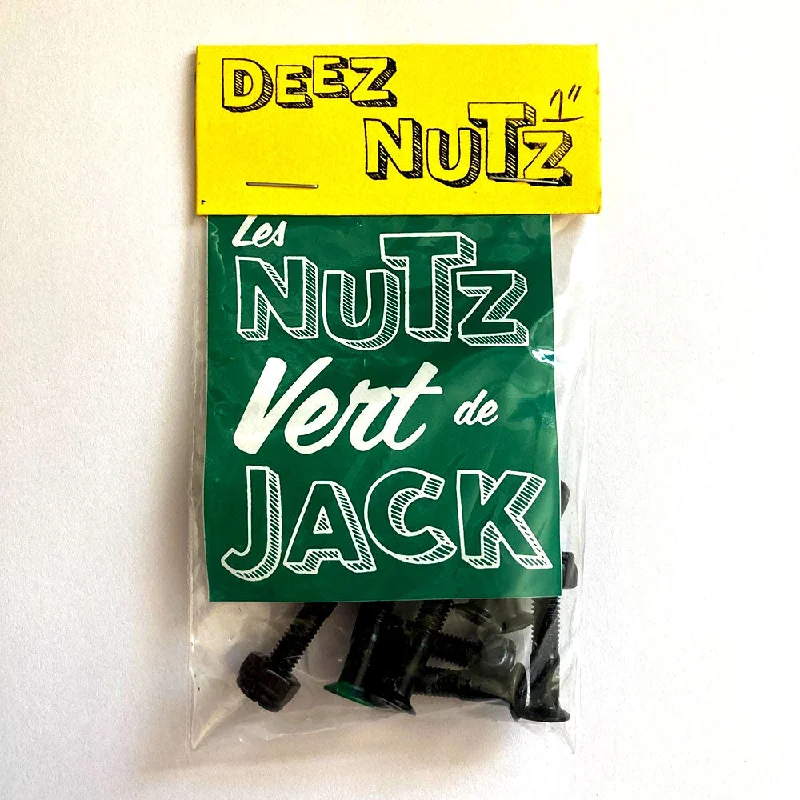 Custom Skateboard with Bold Patterns-DEEZ NUTZ 1" Bolts Vert de Jack