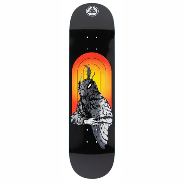 Custom Skateboard Deck for High-Pop and Flick Performance-Welcome - Mothman On Evil Twin Black/Glitter 8.25" Skateboard Deck