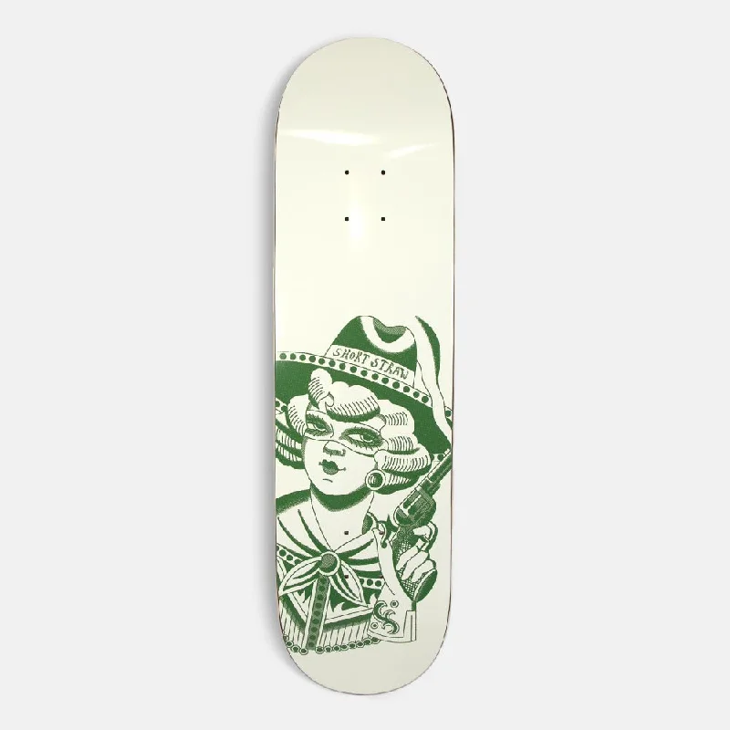 Custom Skateboard Deck with Long-Lasting Quality-Short Straw - 8.25" Rockett Skateboard Deck - Ecru / Green