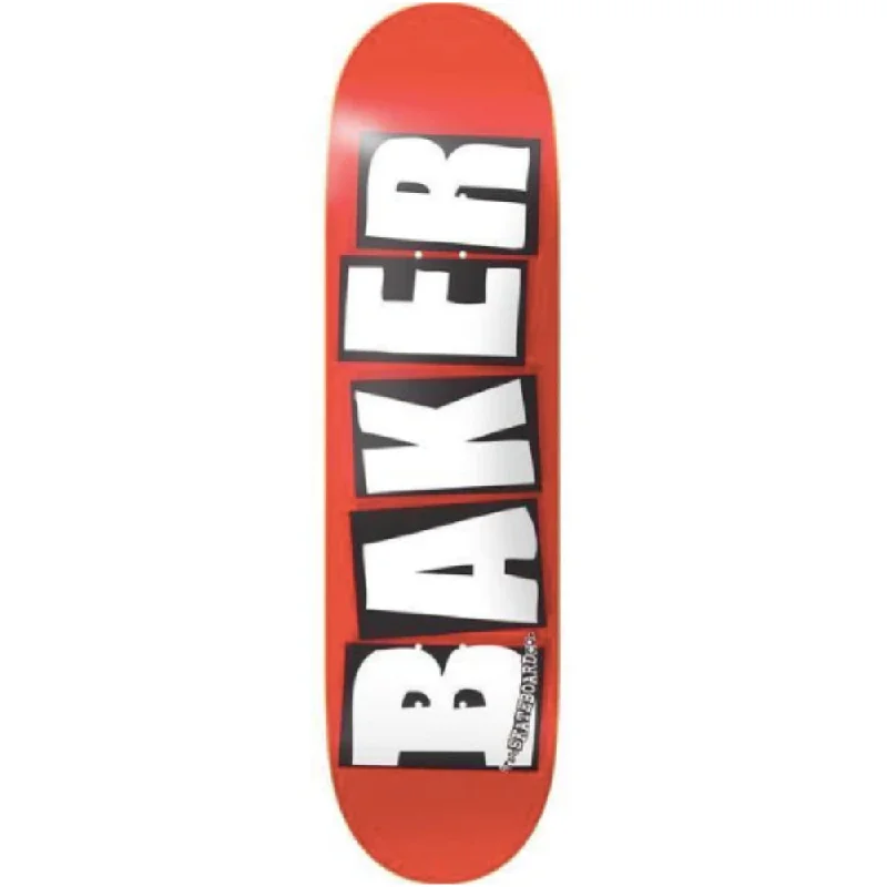 Custom Skateboard Deck with Non-Slip Grip for Stability-Baker Brand Logo White Red 8.125 - Skateboard Deck