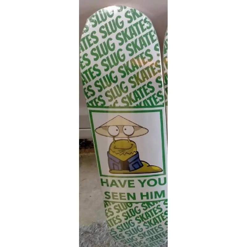 Custom Skateboard Deck for High-Power Performance in Parks-SLUG SKATES HAVE YOU SEEN HIM SKATEBOARD DECK 8.0 INCH WIDE