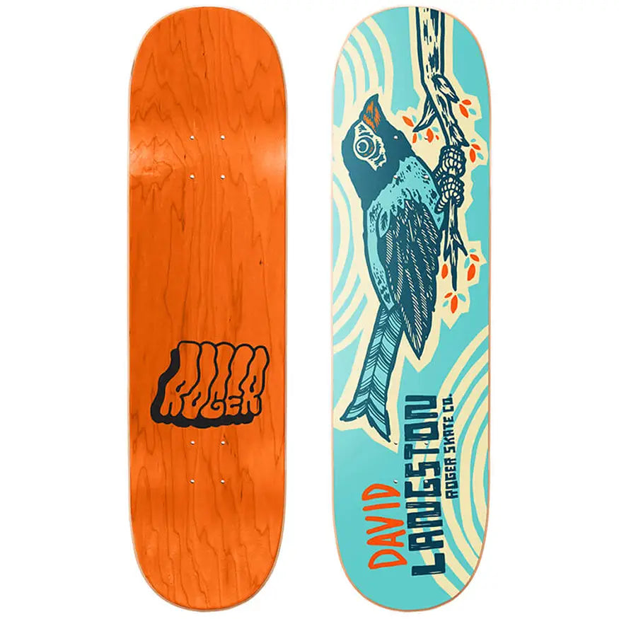 Custom Skateboard Deck for Easy Slide and Flip Tricks-Roger Skate Co. David Langston Spring Bird Deck 8.25