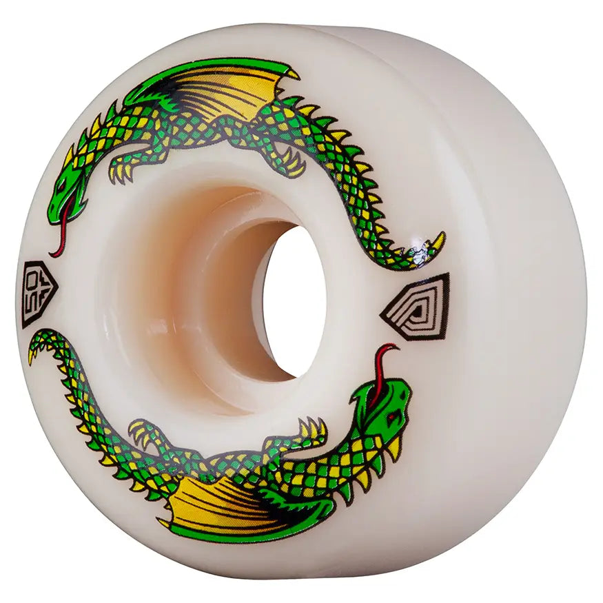 Custom Skateboard Wheels for Riders Seeking Extra Shock Absorption-Powell Peralta Dragon Formula 50mm x 30mm 93A Skateboard Wheels - White