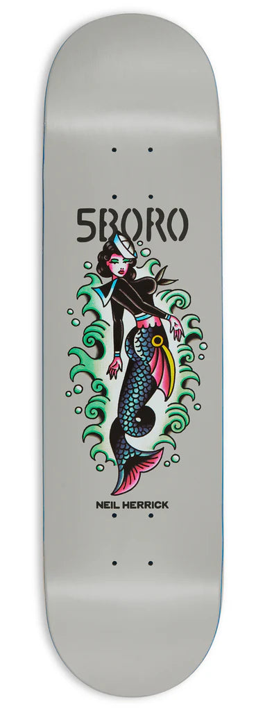 Custom Skateboard Deck for Boosting Kickflip Performance-[5BORO NYC] 5B MERMAID PRO SERIES - NEIL HERRICK  - 8.125” x 32”