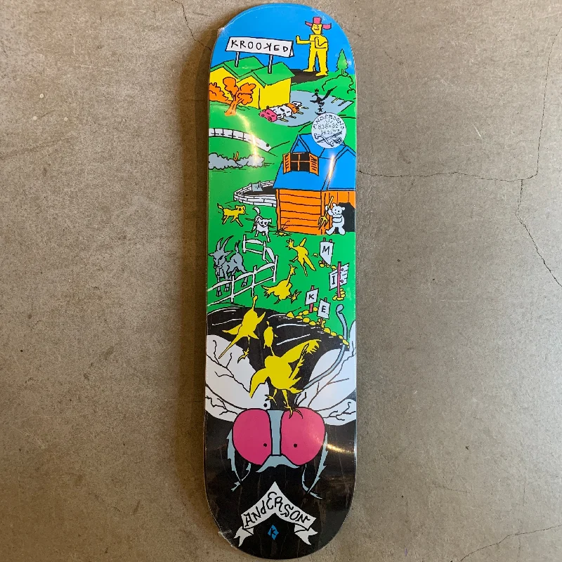 Custom Skateboard Deck with Enhanced Deck Pop-[KROOKED] MANDERSON THE YARD (MANDERSON SHAPE) - 8.38" x 32"