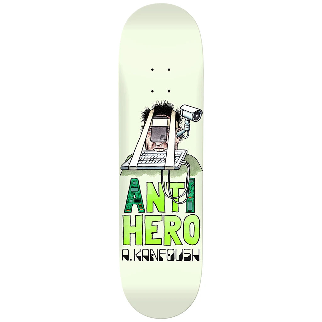 Custom Skateboard Deck with Non-Slip Grip for Stability-Anti Hero Skateboards Kanfoush Anti-Intelligence Deck 8.4