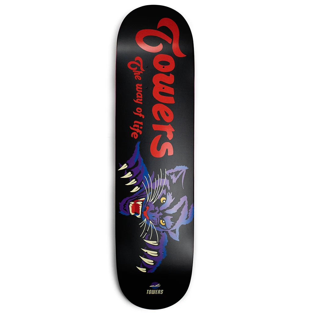 Custom Skateboard Deck for Increased Pop in Flip Tricks-Towers The Way of Life Panther Deck