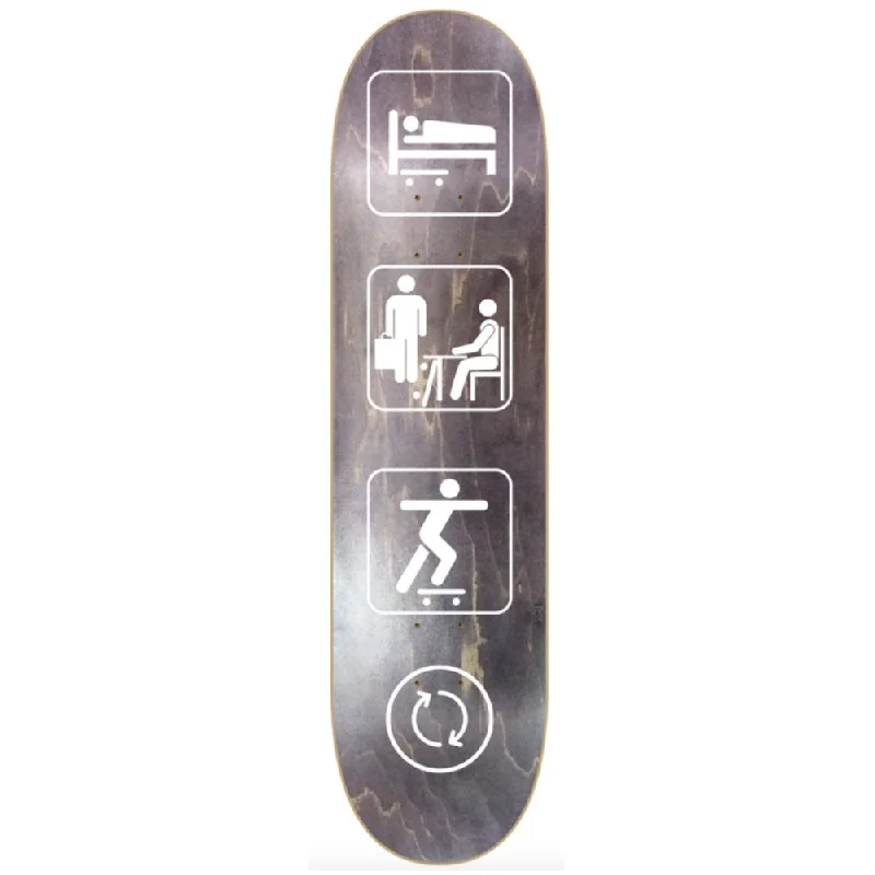 Custom Skateboard Deck with Stronger Wood Construction-Sleep Work Skate Repeat 8.125 (Slight Warp) - Skateboard Deck