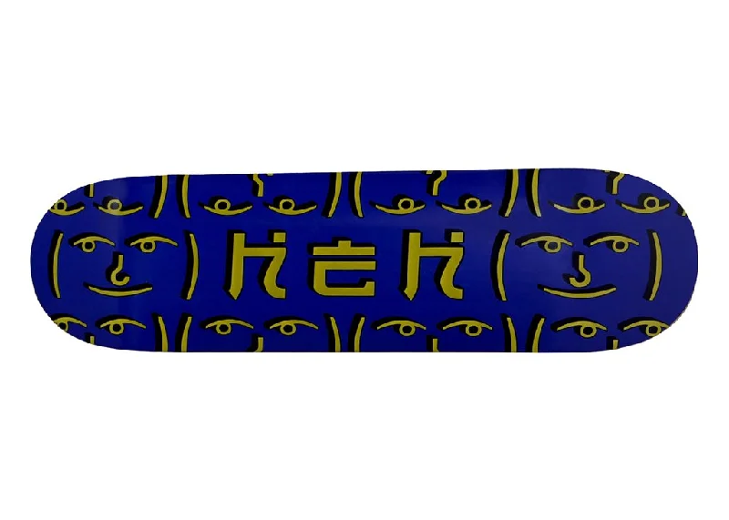 Custom Skateboard Deck for Excellent Pop and Flick-HEH OG Yellow Logo Blue Top / Bottom - Skateboard Deck