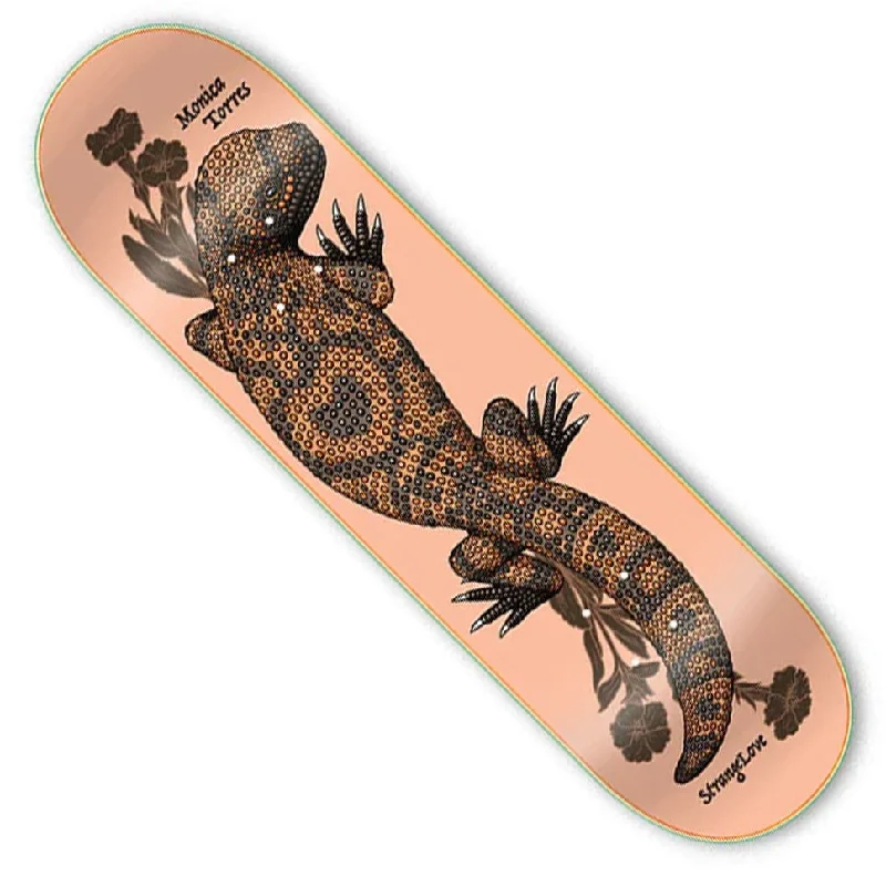 Custom Skateboard Deck with Pop-Focused Design for Air Tricks-Strangelove Monica Torres Gila Deck