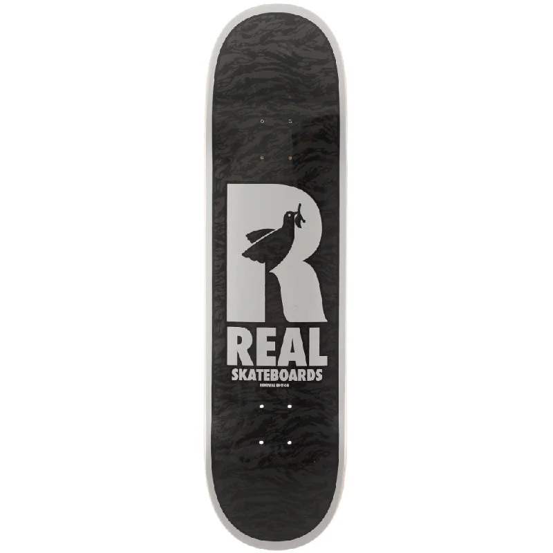 Custom Skateboard Deck with Specialized Tail Design-Real Doves Redux Renewal Black 8.25 - Skateboard Deck