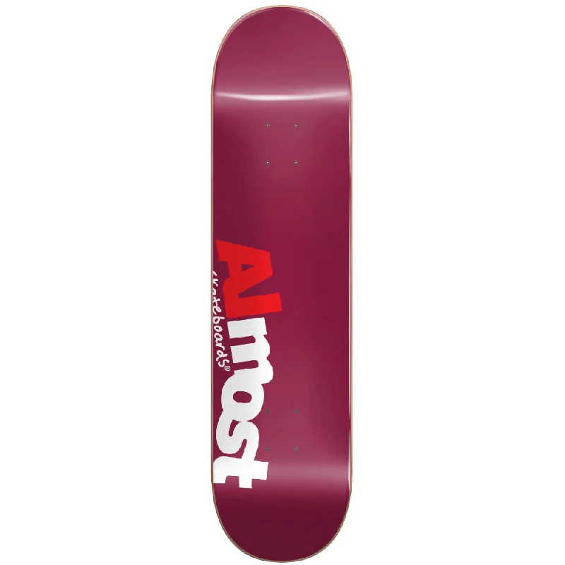 Custom Skateboard Deck with Ultra-Light Construction-Almost Most HYB Burgundy 8.0 - Skateboard Deck