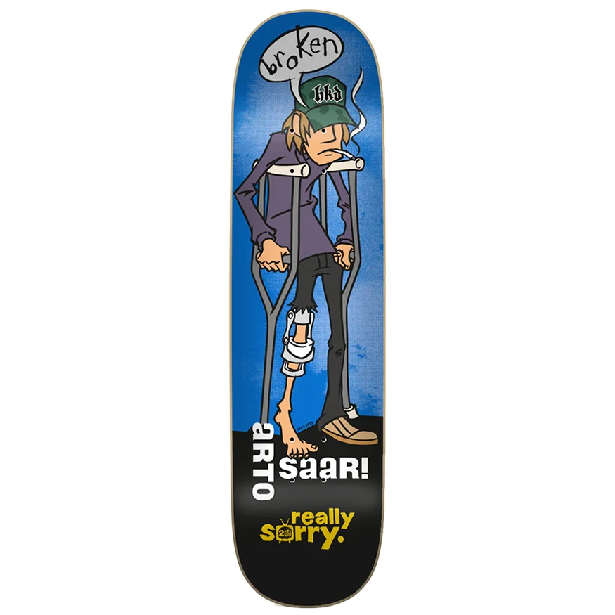 Custom Skateboard Deck with Extra Tail Flick for Performance-Flip Skateboards Saari Really Sorry 20th Anniversary Deck 8.4