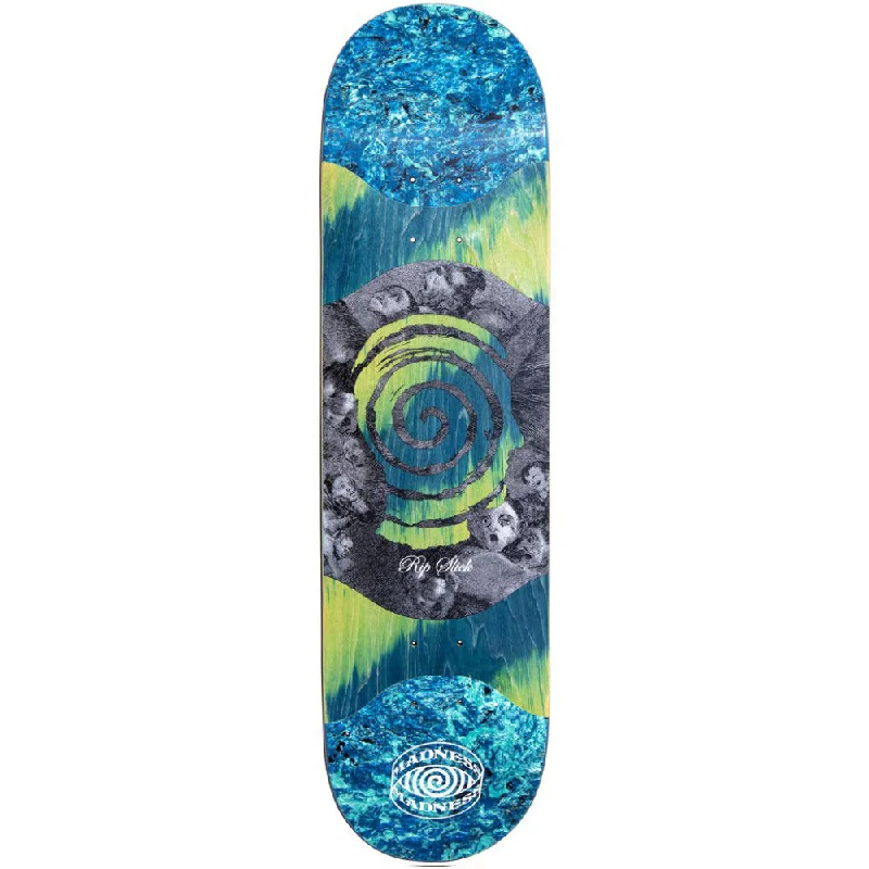 Custom Skateboard Deck with Lightweight Construction-Madness Voices R7 Blue Green Slick 8.125 - Skateboard Deck