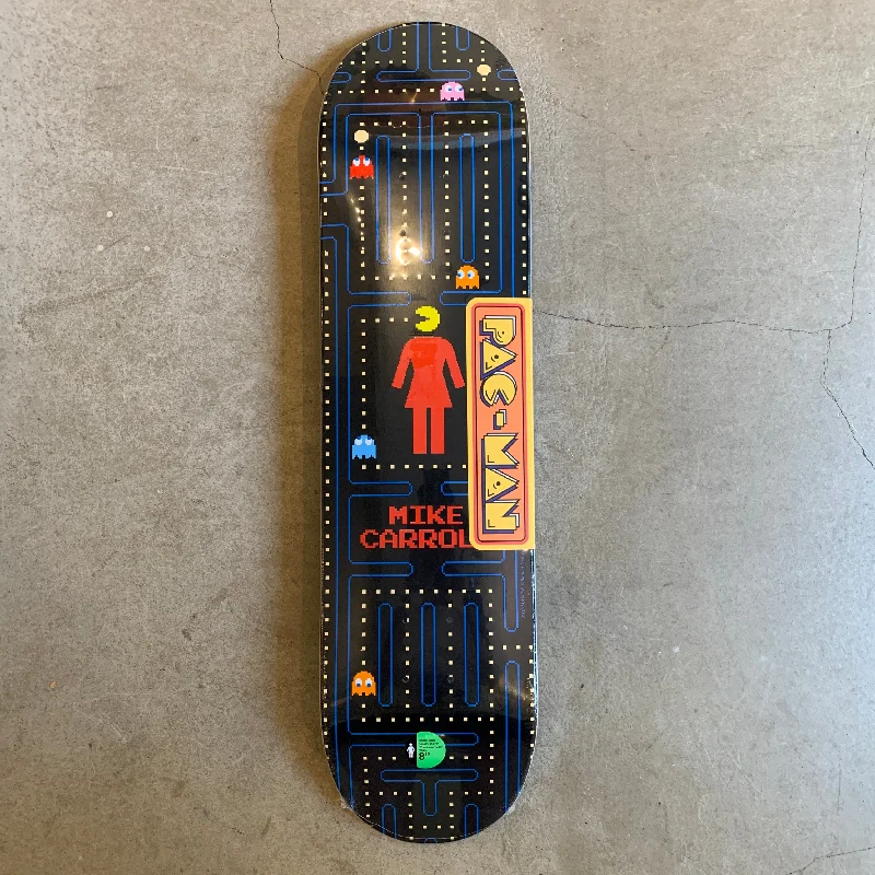 Custom Skateboard Deck with Stronger Wood Construction-[GIRL] PAC MAN + GIRL MIKE CARROLL - 8.0” x 31.875”