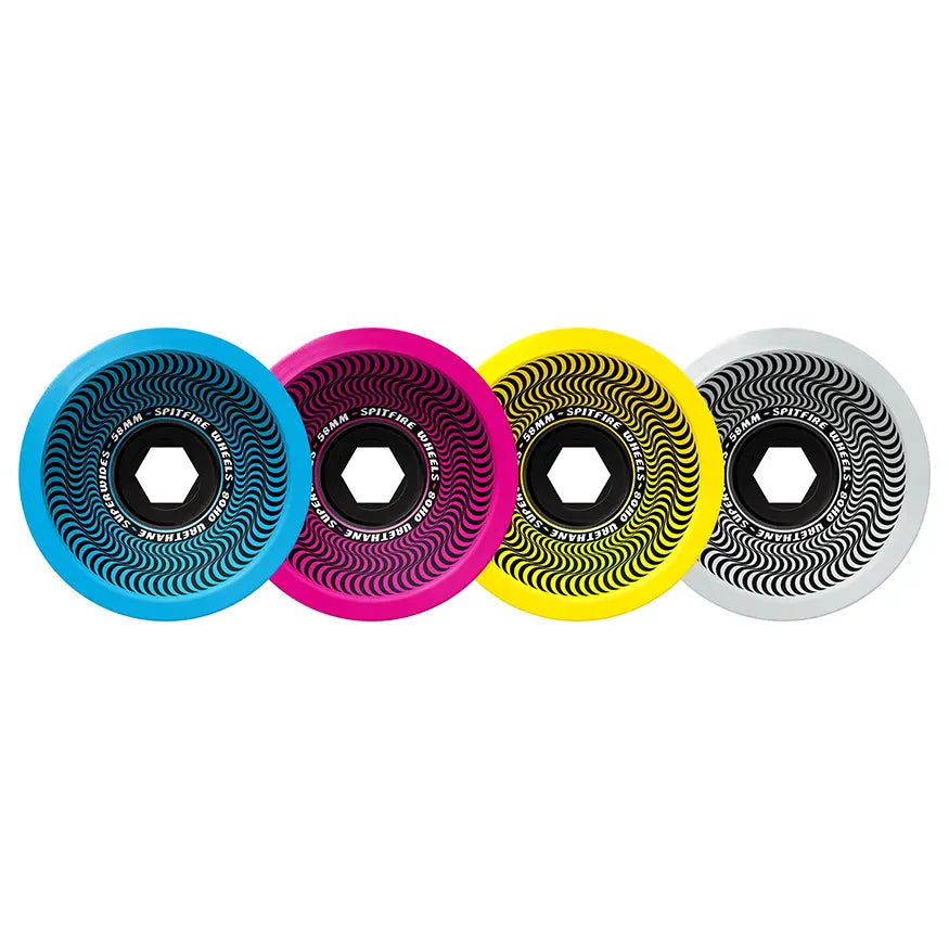 Custom Skateboard Wheels with Ultra-Flex for Smooth Landings-Spitfire 80HD Super Wide CMYK Skateboard Wheels