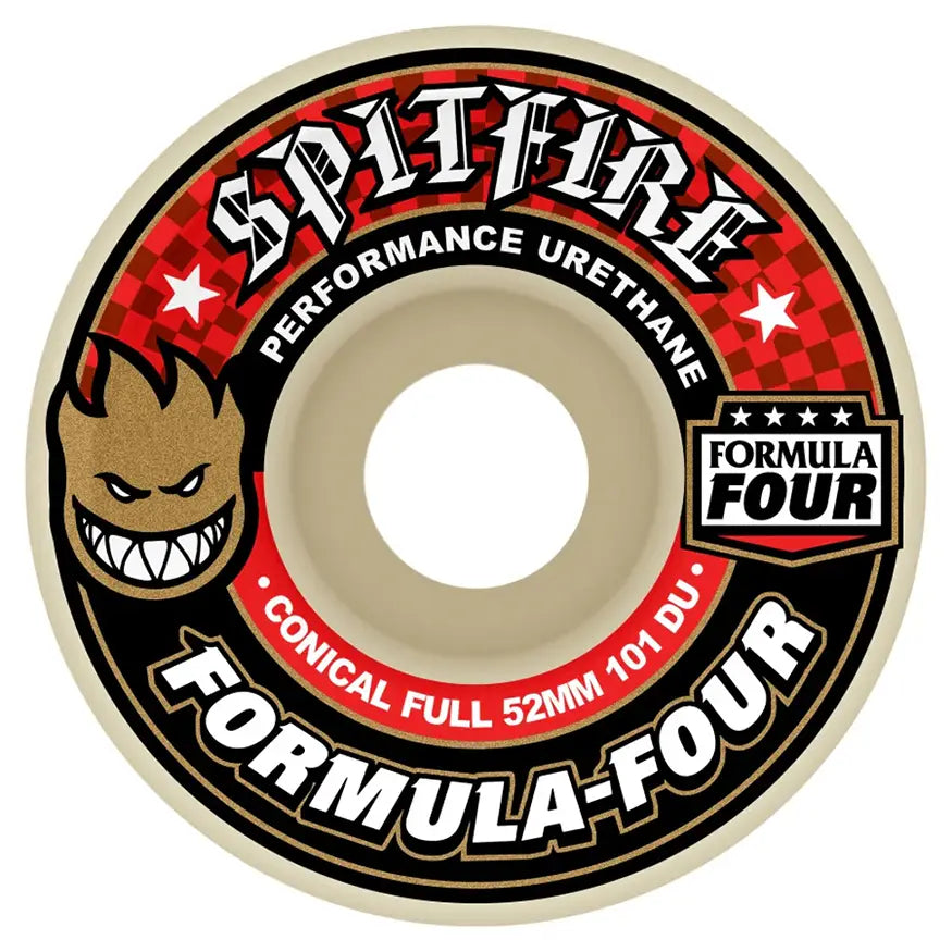 Custom Skateboard Wheels for Soft Landings-Spitfire Formula Four 101a Conical Full Skateboard Wheels