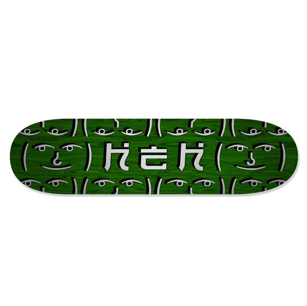 Custom Skateboard Deck for Advanced Riders-HEH OG Silver Logo Green Top / Bottom - Skateboard Deck