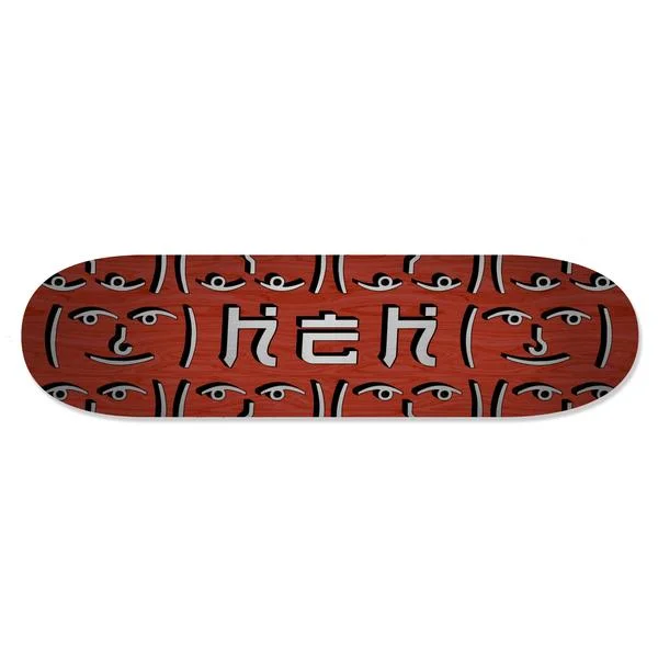 Custom Skateboard Deck for Casual Riders-HEH OG Silver Logo Red Top / Bottom - Skateboard Deck