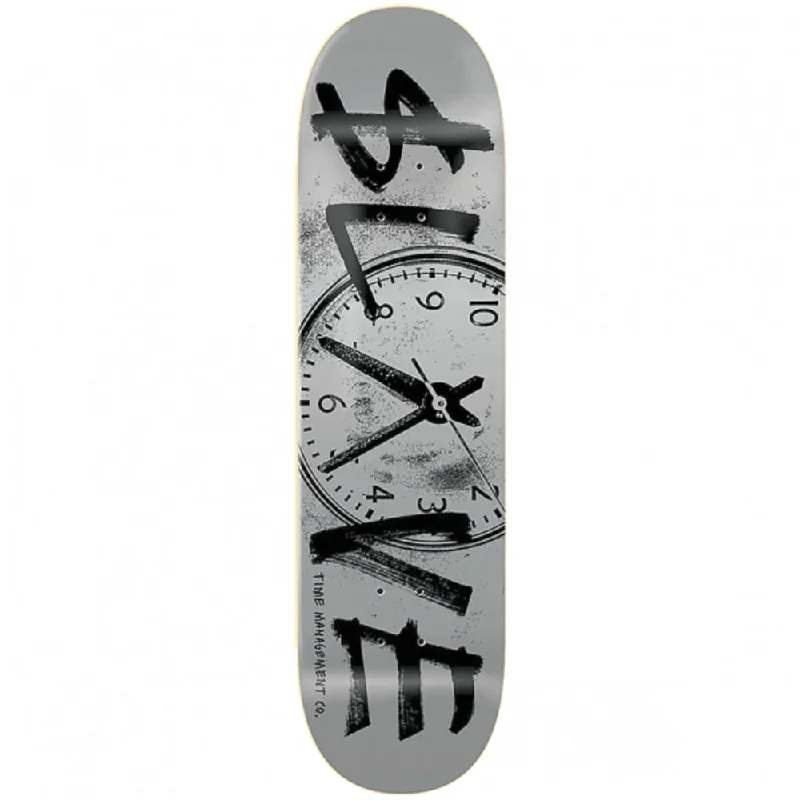 Custom Skateboard Deck with Full-Wrap Grip Tape-Slave Time Management Silver / Black Team 8.25 - Skateboard Deck